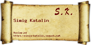 Simig Katalin névjegykártya